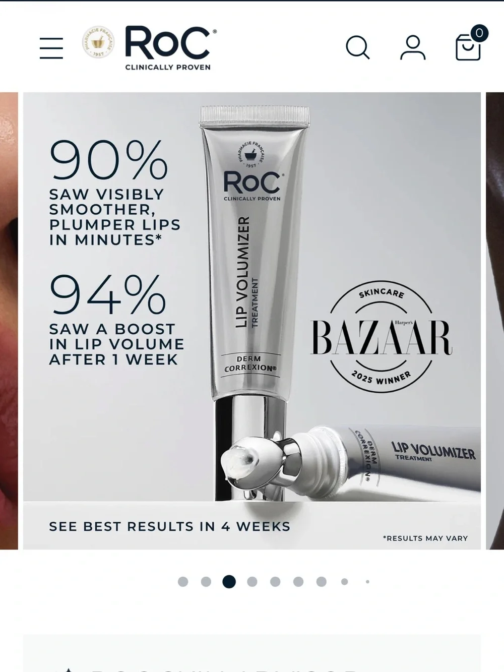 NIB RoC Lip Volumizer with Hyaluronic Acid & Pro-Collagen Peptide